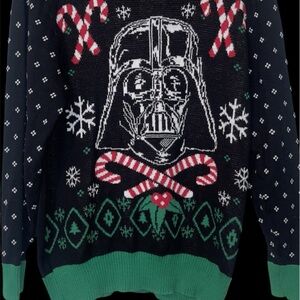 Men’s Ugly Christmas Sweater Star Wars Earth Vader Size Large